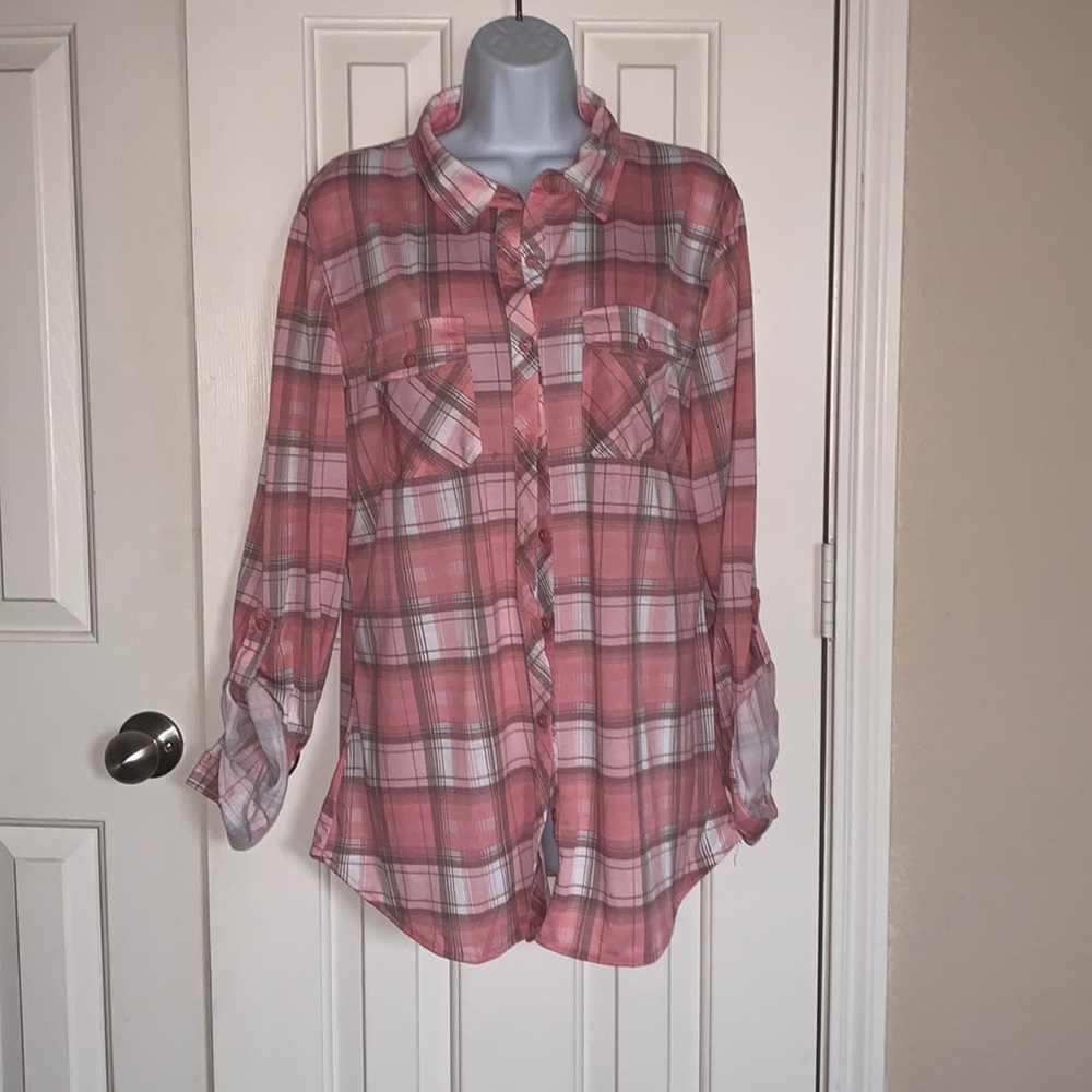 XL plaid button down shirt